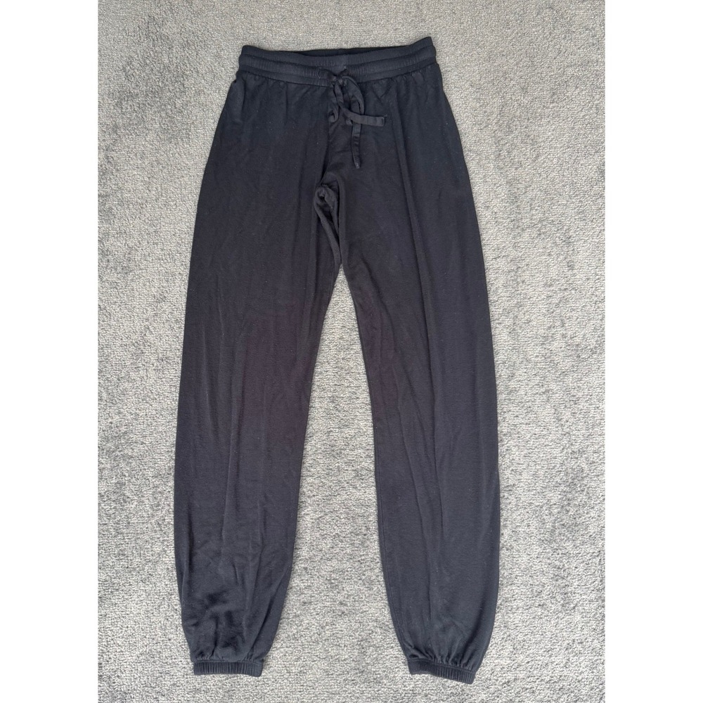 LNA Womens Black Jogger Sweatpants Rayon Blend Drawstring Size XS Made in USA